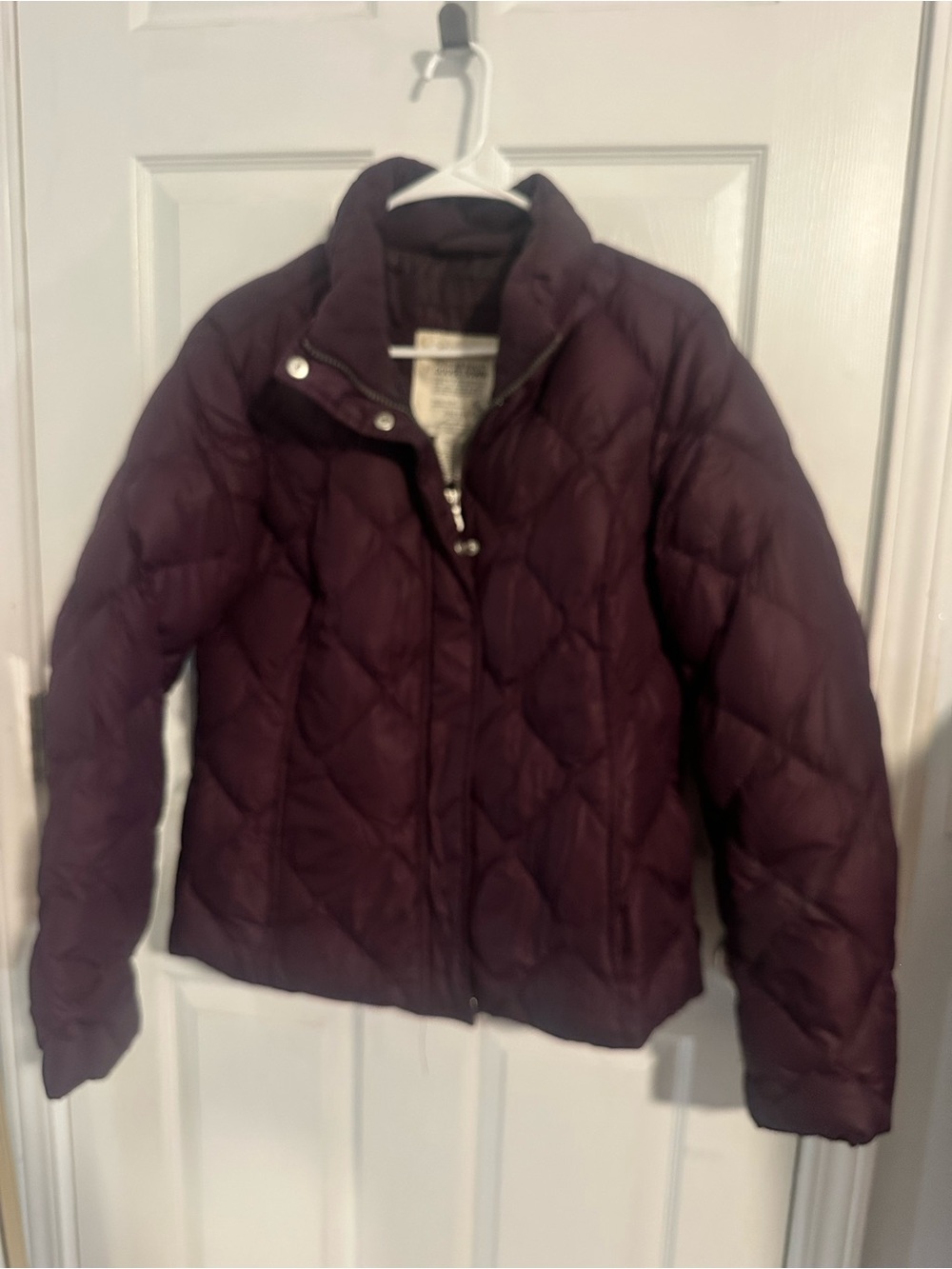 Eddie Bauer Quilted Puffer Jacket in Plum